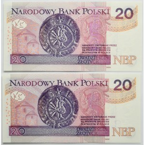 20 złotych 2016 - BK (2 szt.) - numery kolejne