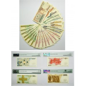 Zestaw, 50-50.000 złotych 1975-89 (28 szt.) - w tym rzadsze serie