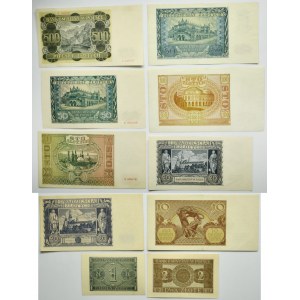 Set, 1-500 oro 1936-1941 (10 pezzi)