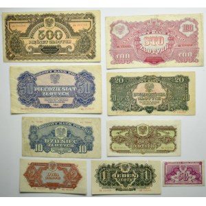 Set, 50-500 penny/oro 1944 (9 pezzi)