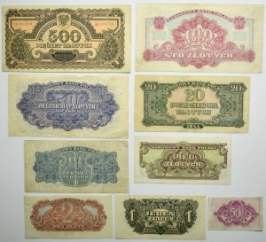 Set, 50-500 pennies/or 1944 (9 pièces)
