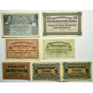 Ensemble, Ober Ost, Poznań 50-100 kopecks/rubles 1916 (7 pièces).