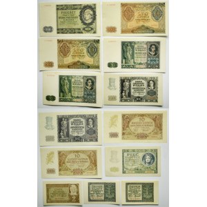 Set, 1-500 gold 1940-41 (13 pieces).