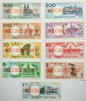 Set di città polacche impresse con NIEOBIEGOWY (9 pezzi) - serie varie