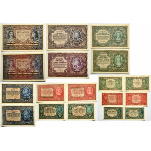 Súprava, 1/2-5 000 mariek 1919-20 (18 kusov)
