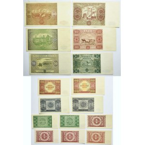 Set, 1-1.000 oro 1946-47 (16 pezzi)