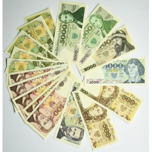 Set, 50-5.000 PLN 1976-88 (17 pezzi)