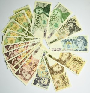 Zestaw, 50-5.000 złotych 1976-88 (17 szt.)