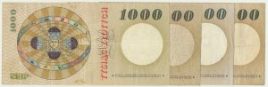 1,000 zloty 1965 (4 pieces).