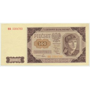 500 złotych 1948 - BR - papier prążkowany