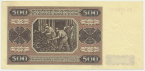 500 złotych 1948 - BR - papier prążkowany