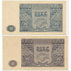 5 or 1946 (2 pcs.) - variations de couleur