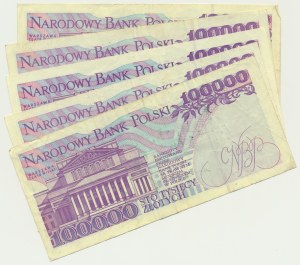Set, 100.000 PLN 1993 (5 pezzi)