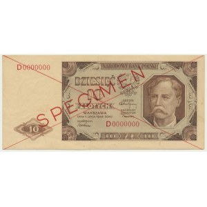 10 zloty 1948 - SPECIMEN - D 0000000 -