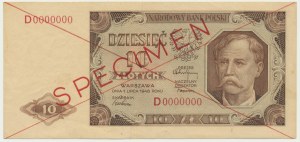 10 zloty 1948 - SPECIMEN - D 0000000 -