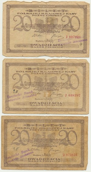 20 marques 1919 (3 pièces).