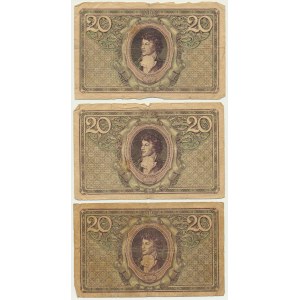 20 marques 1919 (3 pièces).