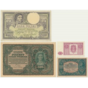 Sada, 1/2-500 marek/zlato 1919-46 (4 ks)