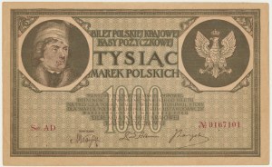 1,000 marks 1919 - Ser.AD - 7 digits