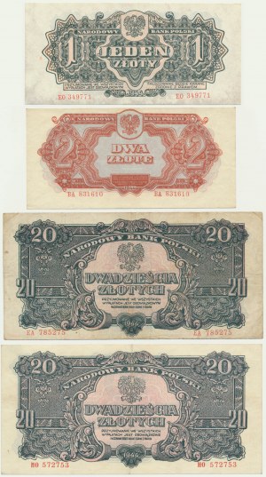 Set, 1-20 or 1944 (4 pièces)