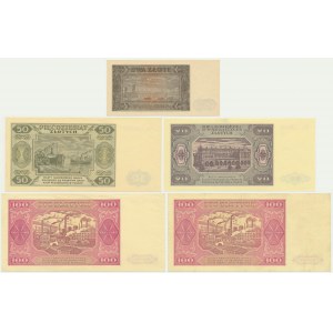 Sada, 2-100 zlatých 1948 (5 kusů)