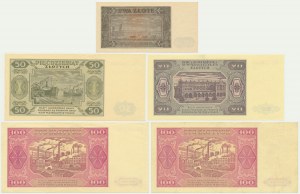 Set, 2-100 gold 1948 (5 pieces).