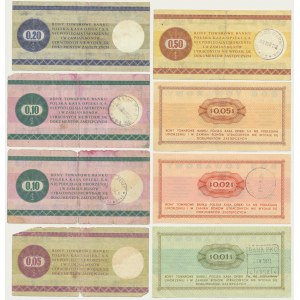 Pewex, set de 1-50 cents 1969-79 (8 pièces).