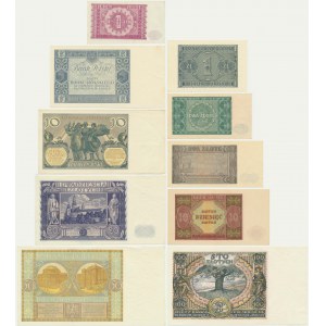Sada, 1-100 zlatých 1929-48 (10 ks)