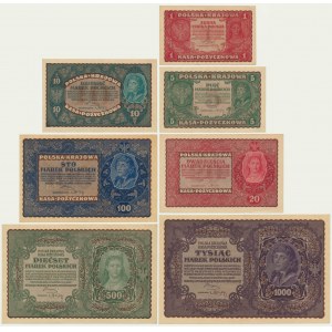 Súprava, 1-1 000 mariek 1919 (7 kusov).