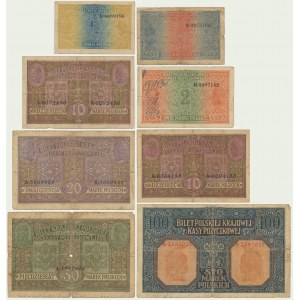 Set, 1/2-100 marchi 1916 - Generale/Generale (8 pezzi)