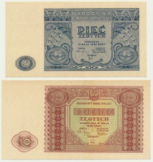 Set, 5-10 or 1946 (2 pièces)