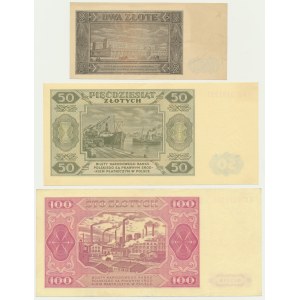 Set, 2-100 oro 1948 (3 pezzi)