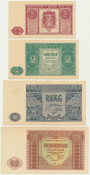 Set, 1-10 oro 1946 (4 pezzi)