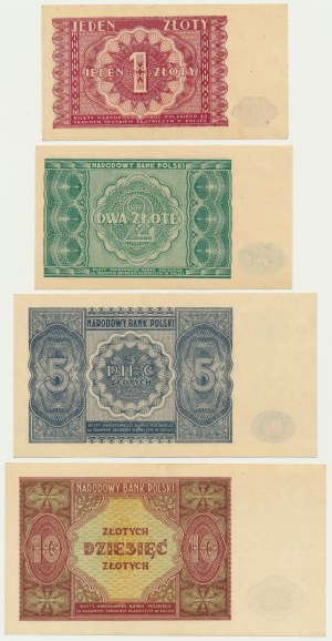 Sada, 1-10 zlatých 1946 (4 kusy)