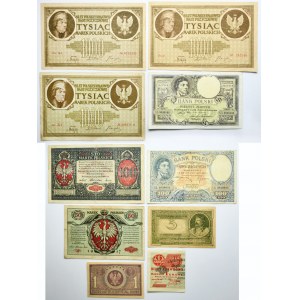 Set, billets de banque polonais (10 pièces)