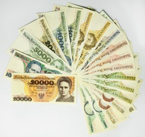 Zestaw, 10-20.000 złotych 1975-89 (19 szt.)