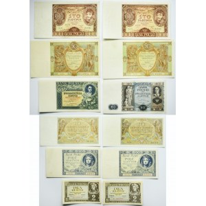 Set, 2-100 oro 1929-36 (12 pezzi)