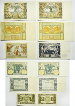 Set, 2-100 gold 1929-36 (12 pieces).