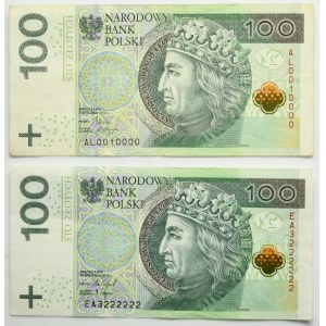 100 złotych 2012-18 (2 szt.) - ciekawe radary