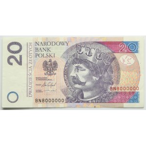 20 zloty 2016 - BN 8000000 - millionième numéro