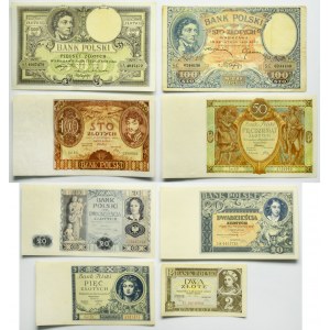 Set, 2-500 gold 1919-1936 (8 pieces).