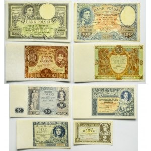 Sada, 2-500 zlatých 1919-1936 (8 ks)
