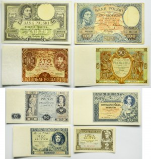 Set, 2-500 oro 1919-1936 (8 pezzi)