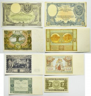 Set, 2-500 gold 1919-1936 (8 pieces).