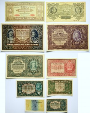 Ensemble, 1/2-50.000 mark 1916-23 (10 pièces)