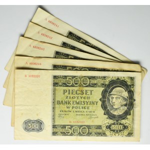 500 złotych 1940 (5 szt.)