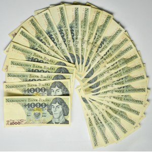 Zestaw, 1.000 złotych 1975 (ok.30 szt.)