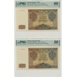Zestaw, 100 złotych 1941 - D - PMG 66 EPQ (2 szt.) - kolejne numery