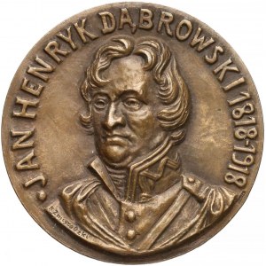 1918 r. Medal, 100. rocznica śmierci Dąbrowskiego 1918 - rzadki