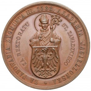 1888 r. Medal BRĄZ 300-lecie Gimnazjum św. Anny w Krakowie (Głowacki)